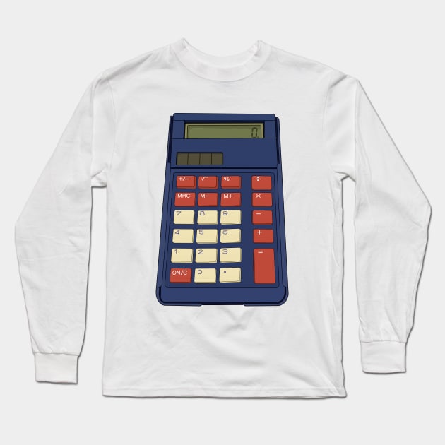 80's 90's Calculator Math School Nostalgia Long Sleeve T-Shirt by DiegoCarvalho